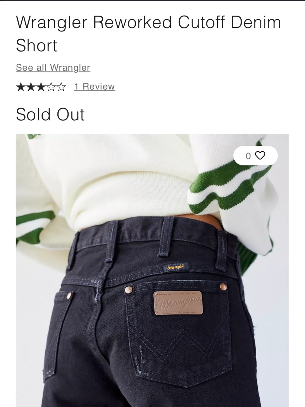 Wrangler Reworked Cutoff Distressed Denim Short Women Black Size 29
